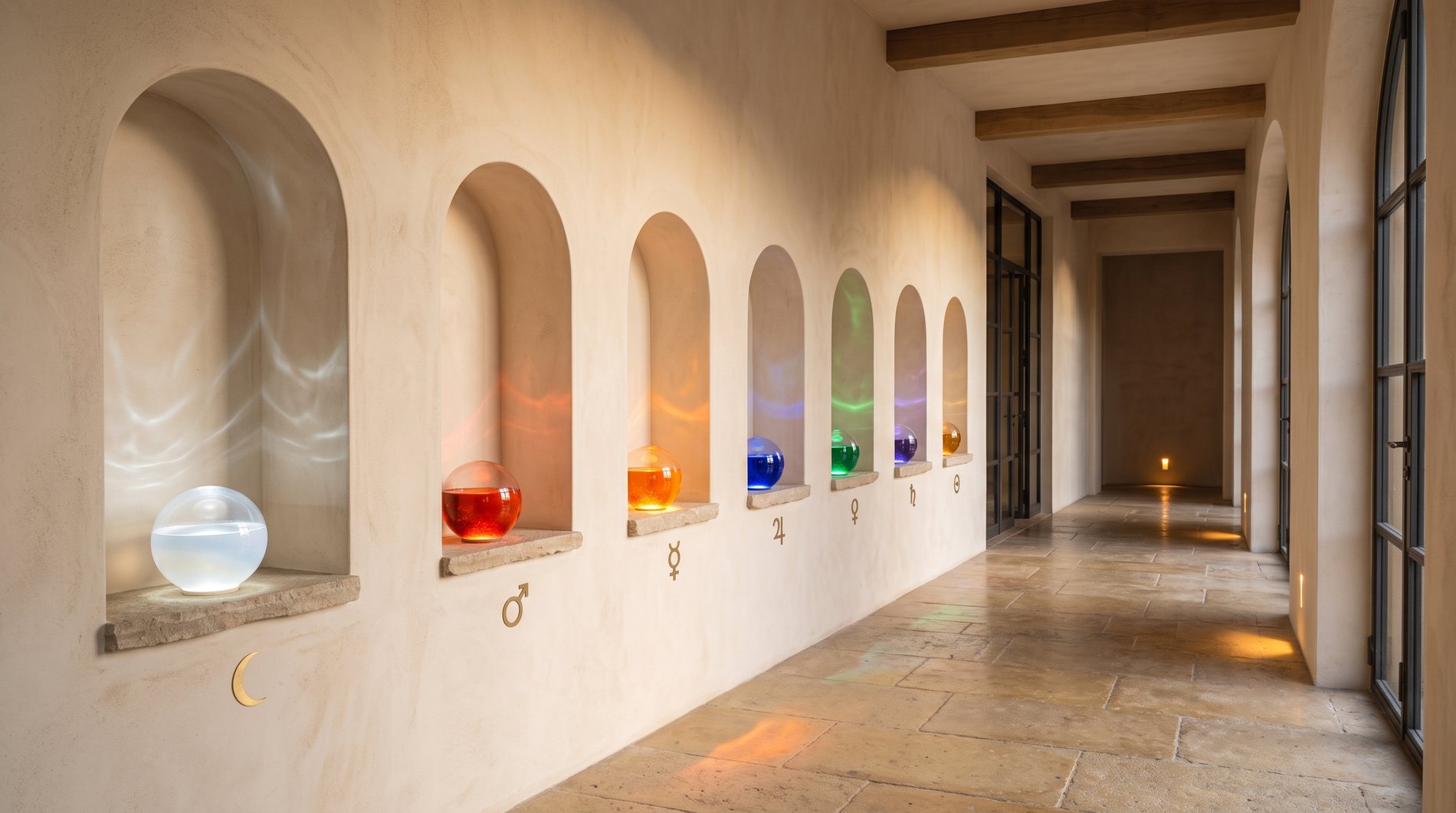 The Corridor of the Seven — the powers in the order of the days of the week, from the Moon to the Sun